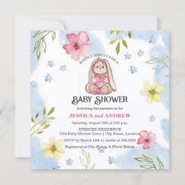 Invitación Chica caprichosa Bunny Baby Shower