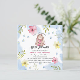 Invitación Chica caprichosa Bunny Baby Shower