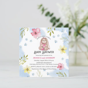 Invitación Chica caprichosa Bunny Baby Shower