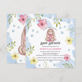Invitación Chica Caprichosa Conejito Baby Shower