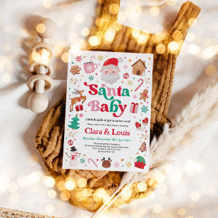 Invitación Chica caprichoso de Navidades Santa Bebé Baby Show