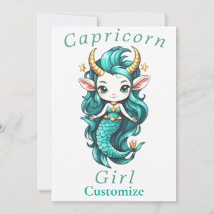 Invitación Chica Capricornio Sirena Thunder_Cove