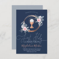 chica católico primera comunión círculo floral