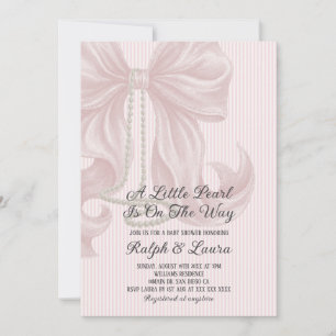 Invitación Chica collar de perla Baby Shower