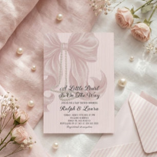 Invitación Chica collar de perla Baby Shower