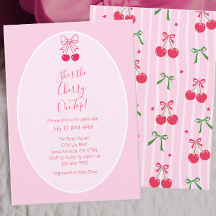 Invitación Chica con Cereza Encima Baby Shower