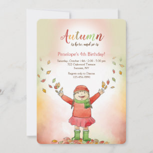 Invitación Chica con las hojas de la caída