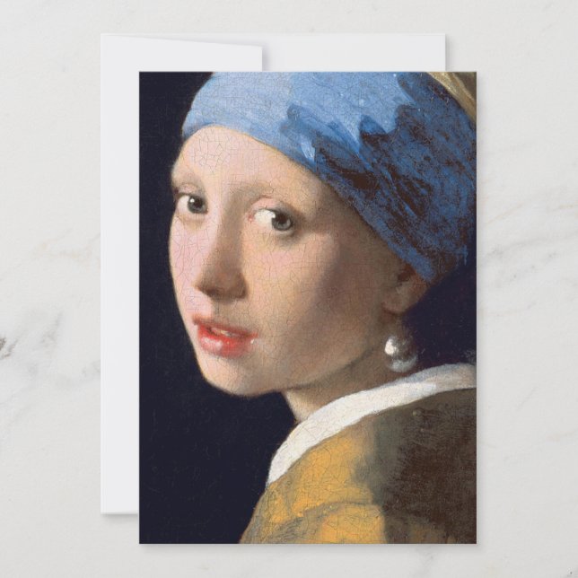 Invitación Chica Con Perla De Johannes Vermeer (Anverso)