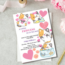 Invitación chica con temática de gatitos