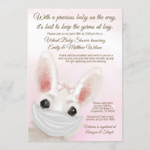 Invitación Chica Conejo Máscara de Conejo Drive By Cumpleaños