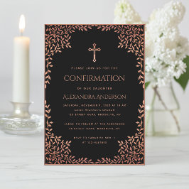 Invitación Chica Confirmación: el rosa negro deja oro a Rosa