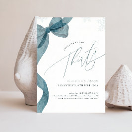 Invitación Chica Coqueta Chico Azul de Invierno Cumpleaños 30