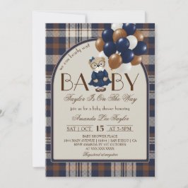 Invitación Chica Coqueta Oso Baby Shower