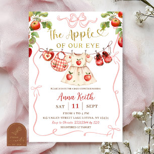 Invitación Chica Coqueta Rosa Manzana de Nuestros Ojos Baby S