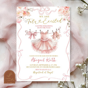 Invitación Chica Coqueta Rosa Tutú de Ballet Emocionada Fiest