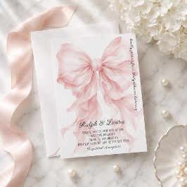 Invitación Chica Coquette de lazo rosa Cumpleaños de bebé
