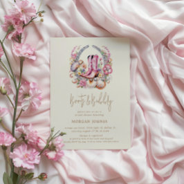 Invitación Chica Costera Rosa Boots Boots Bridal Shower