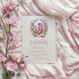 Invitación Chica Costera Rosa Boots Boots Bridal Shower