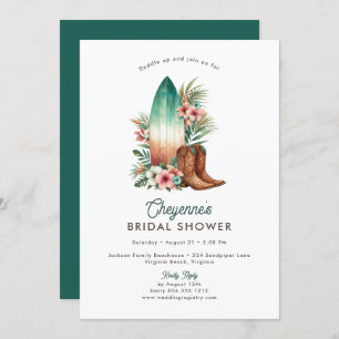 Invitación Chica costera Rustic Western Bridal Shower