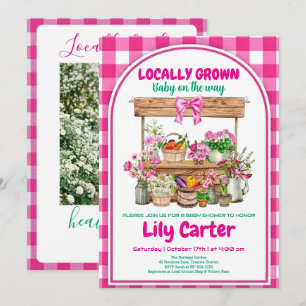 Invitación Chica Crece Localmente Shower de Bebé, Coquette Ro