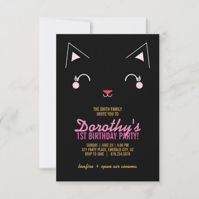 Invitación chica CUALQUIER GATO DE EDAD (Anverso)