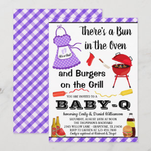 Invitación Chica Cumpleaños Barbacoa Morado