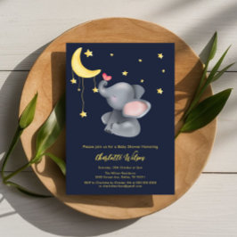 Invitación Chica Cumpleaños de Elefante Adorable con Mariposa
