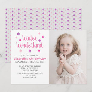 Invitación Chica cumpleaños en invierno mágico