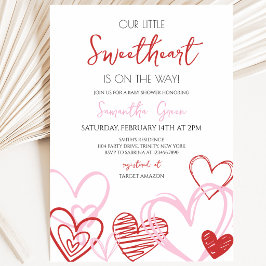 Invitación Chica Cumpleaños Fiesta de Baby Shower con Lazo Ro