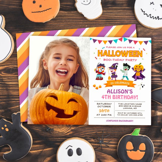 Invitación Chica Cute Niños Halloween Feria de Cumpleaños (Subido por el creador)