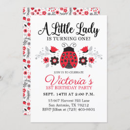 Invitación Chica Cute Primer Fiesta de Cumpleaños