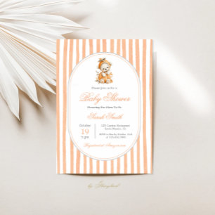 Invitación Chica Cute Pumpkin Baby Shower