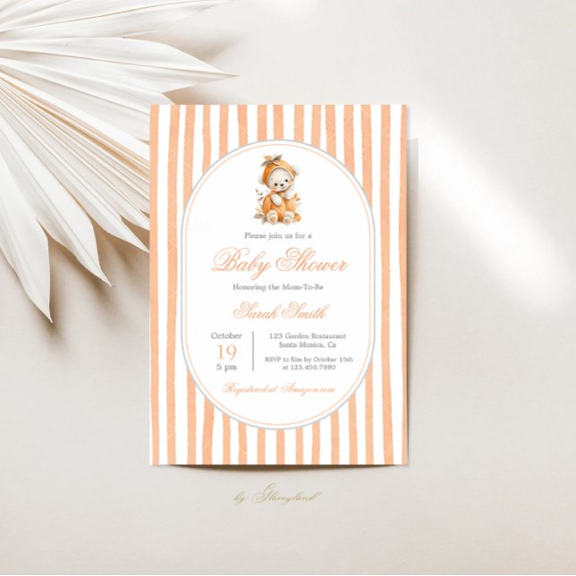 Invitación Chica Cute Pumpkin Baby Shower (Subido por el creador)
