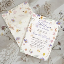Chica de acuarela de flores silvestres Baby Shower