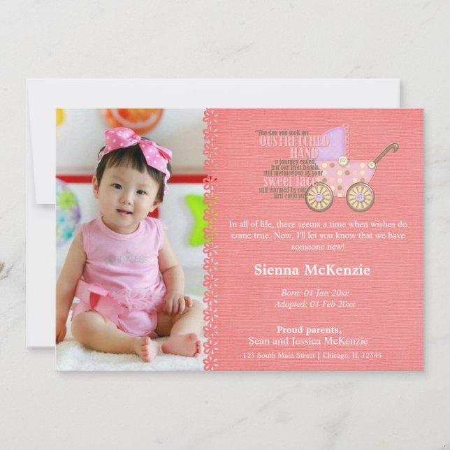 Invitación Chica de Adopción (Anverso)