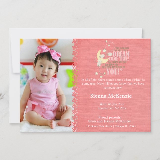 Invitación Chica de Adopción (Anverso)