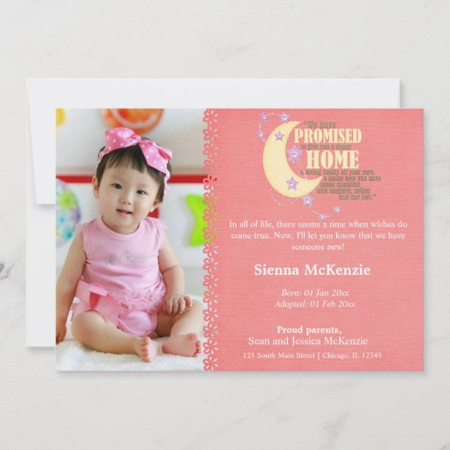Invitación Chica de Adopción (Anverso)