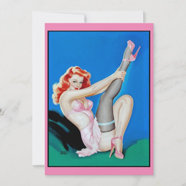 Invitación Chica de anclaje sexy de época  (Anverso)