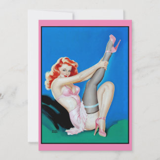Invitación Chica de anclaje sexy de época 