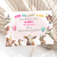 Chica de animales de granja Pink Gingham Barnyard 