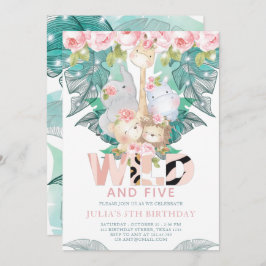 Invitación Chica de animales de la jungla