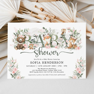 Invitación Chica de Animales de la Tierra de la Lejana Floral