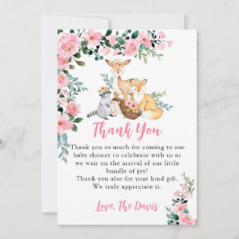 Invitación Chica de animales de Woodland de Baby Shower