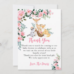 Invitación Chica de animales de Woodland de Baby Shower