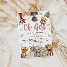 Chica de Animales Safari Floral Baby Shower