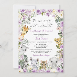 Invitación Chica de Animales Salvajes Florales en la Selva Pú