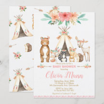 Chica de animales silvestres Baby Shower Forest An