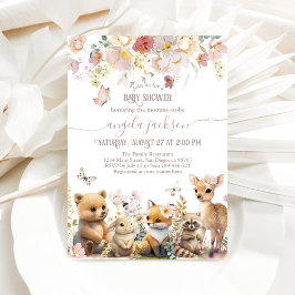Invitación Chica de animales silvestres de Woodland Baby Show