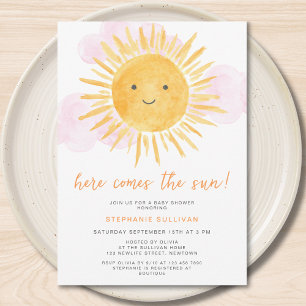 Invitación Chica de Aquí Viene El Sol en la Fiesta de Bebé