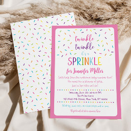 Invitación Chica de arcoiris rosado - Espolvorear bebé